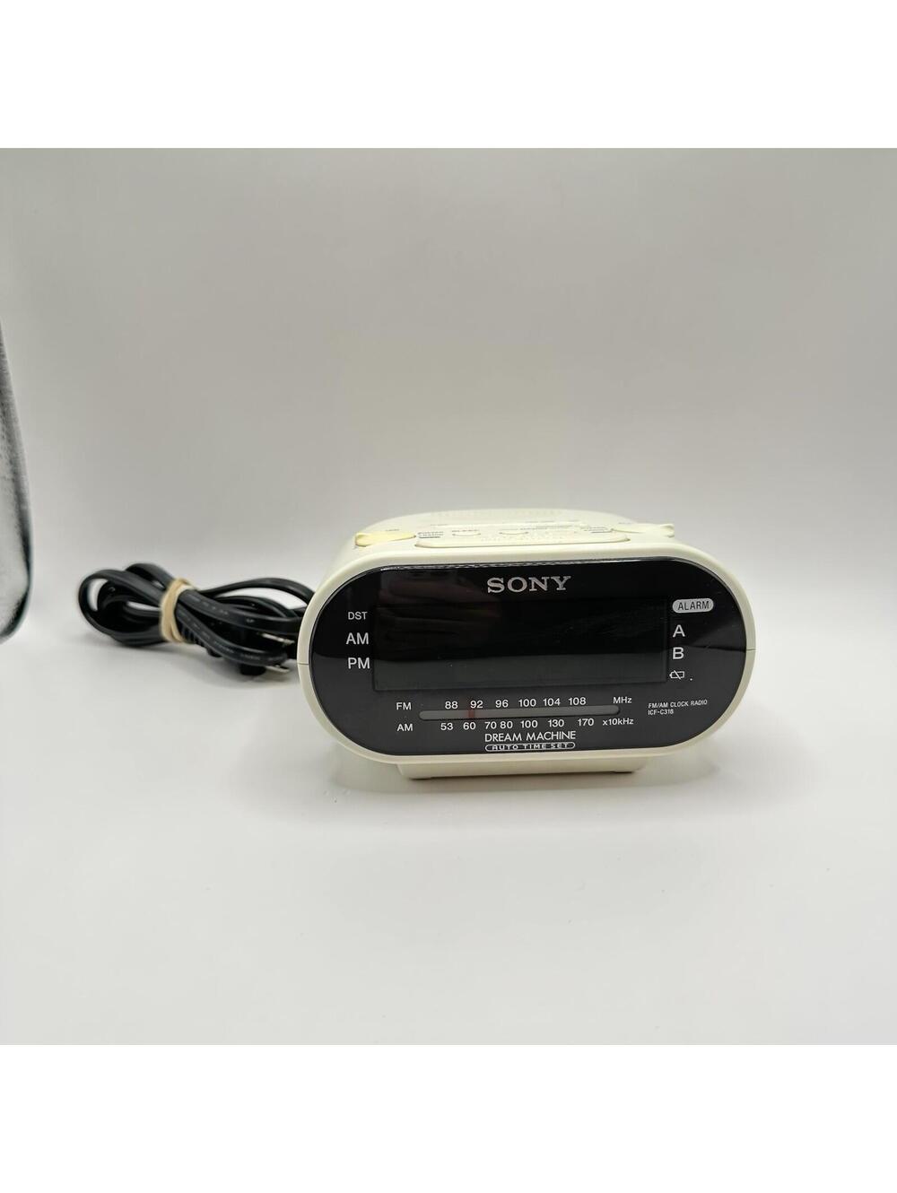 Sony Dream Machine ICF-C318 AM/FM Dual Alarm Clock Radio White, Tested, Works